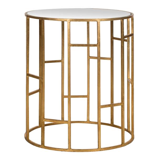 Beistelltisch Doreen Eisen Gold/Spiegelglas