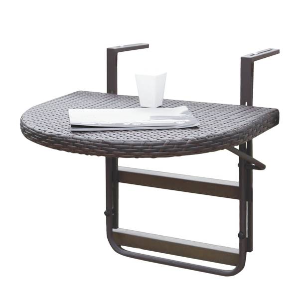 Balkonhängetisch Sambia Aluminium/Kunststoffgeflecht Braun