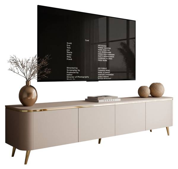 TV-Schrank AVELINE Beige - Holzwerkstoff - 200 x 48 x 39 cm