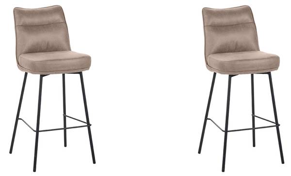 Barhocker LENNON 2er-Set Hochglanz Taupe