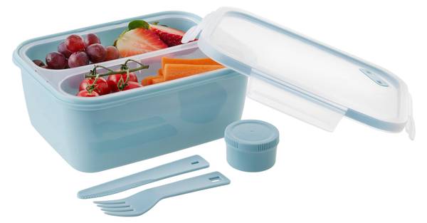 Lunchbox RIZZI Blau - Holzwerkstoff - 17 x 9 x 21 cm