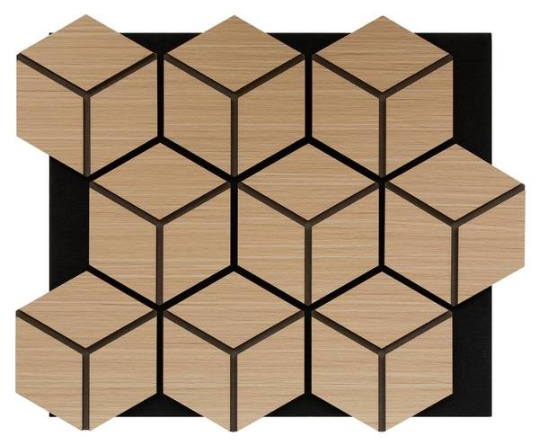 Panneau décoratif mural CLINT Beige - Bois manufacturé - 57 x 69 x 2 cm