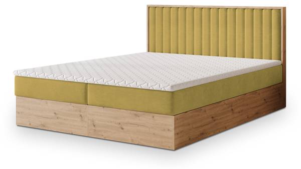 Boxspringbett VARELI Gelb - Liegefläche Breite: 160 cm