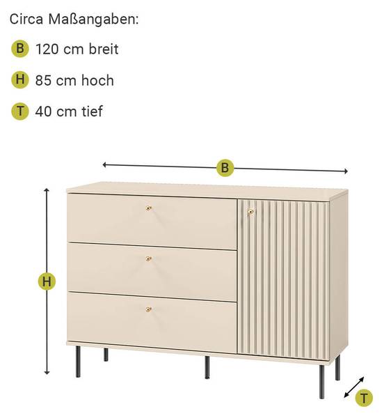 Lowboard SALOU-131-7 Beige - Holzwerkstoff - 160 x 53 x 40 cm