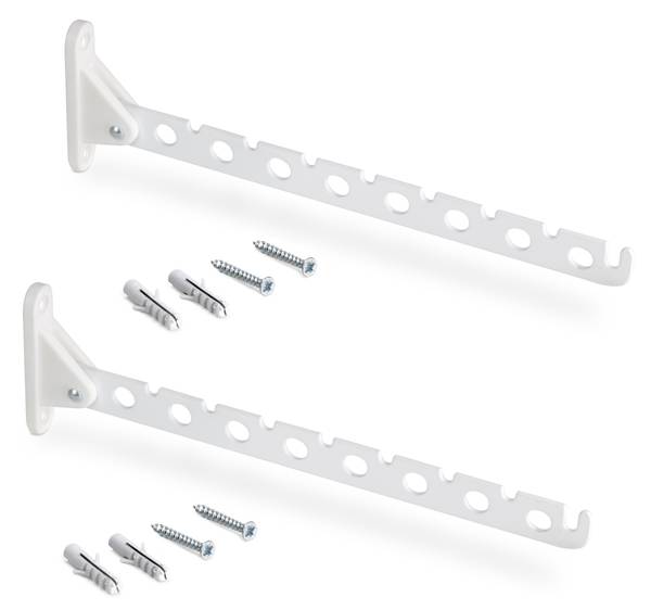 Kleiderstange Jagmet 2er-Set Weiß - Metall - 1 x 9 x 31 cm