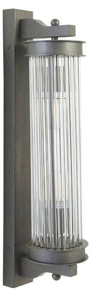 Wandleuchte aus Messing Grau - Metall - 12 x 55 x 17 cm