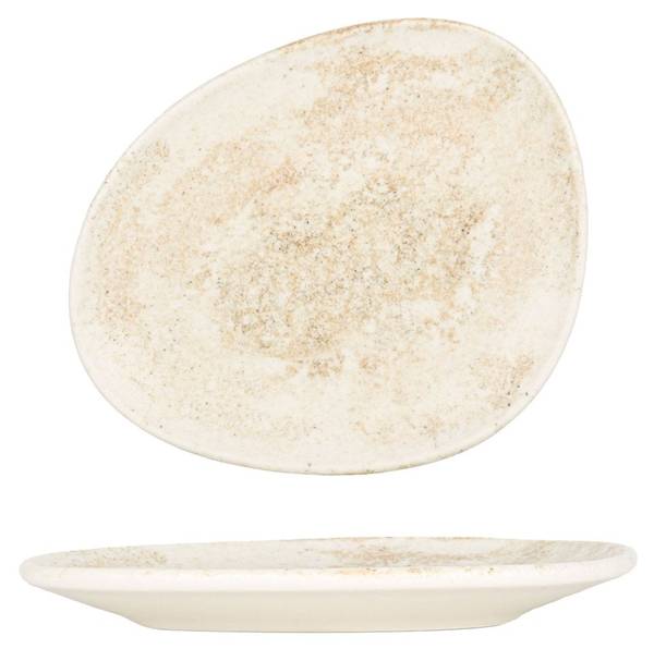 Assiette à desserts Nacrous 2 él. Beige - Porcelaine - 19 x 1 x 19 cm