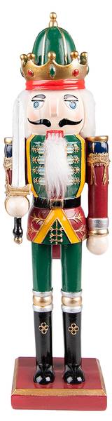Figur Nussknacker Weihnachten-Declan Grün - Kunststoff - 7 x 30 x 9 cm
