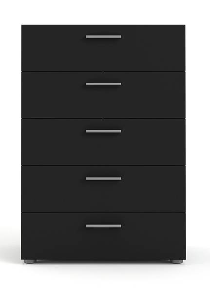 Kommode Petra Schwarz - Holz teilmassiv - 70 x 102 x 40 cm