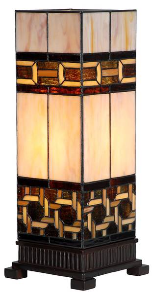 Tiffany Tafellamp Tiruye beige - glas - 17 x 44 x 17 cm