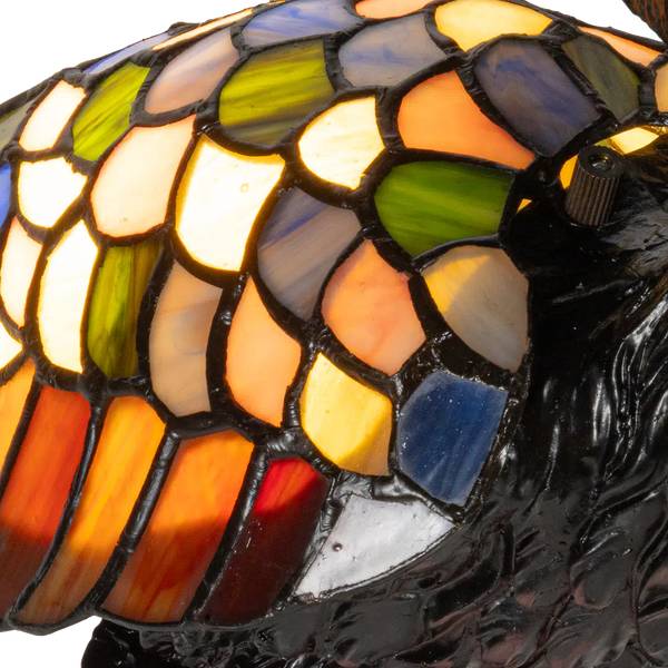 Tiffany Tischlampe Reiher 7060 Grün - Glas - 21 x 53 x 26 cm