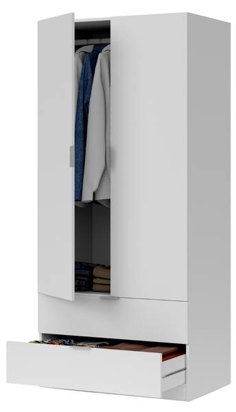 Schrank DARION Weiß - Holzwerkstoff - 82 x 180 x 52 cm