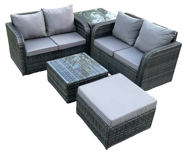 Gartenmöbel im Freien M(5er-Set) Grau - Webstoff - 124 x 79 x 67 cm