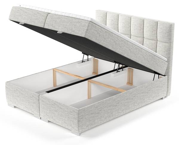 Boxspringbett Essence mit Topper Grau - Liegefläche Breite: 160 cm