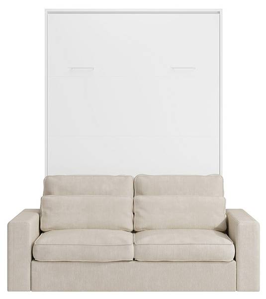 Schrankbett BEGANIO Weiß - Holz teilmassiv - 180 x 225 x 123 cm
