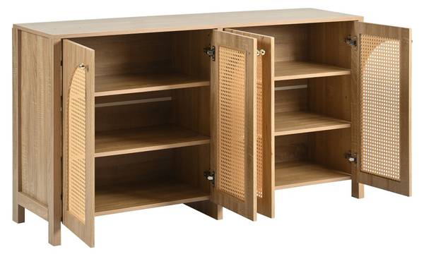 Sideboard DIAN AID02 Braun - Holzwerkstoff - Massivholz - 40 x 80 x 145 cm