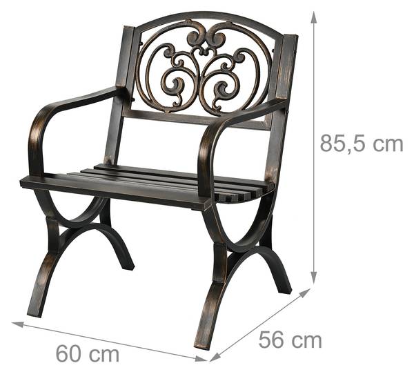 Chaise de jardin vintage en métal Noir - Doré