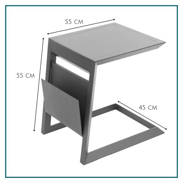 Bijzettafel Allure grijs - aluminium - 45 x 55 x 55 cm