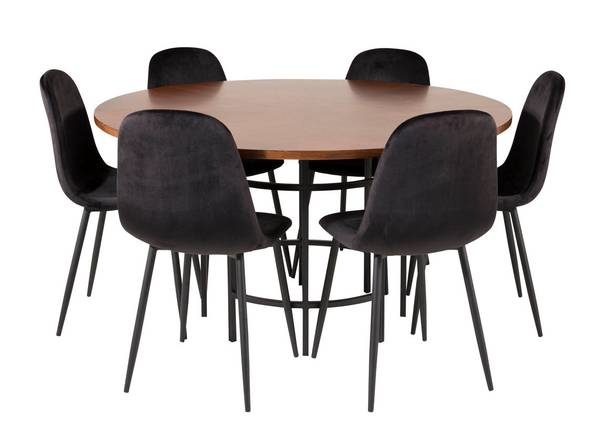 Essgruppe Copenhagen 8 Schwarz - Massivholz - 140 x 74 x 140 cm