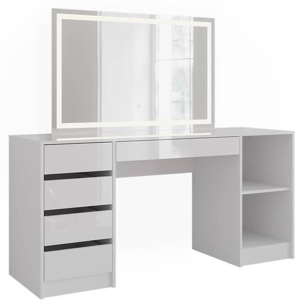 Schminktisch Sherry 57659 2er Set Weiß - Holzwerkstoff - 159 x 146 x 51 cm