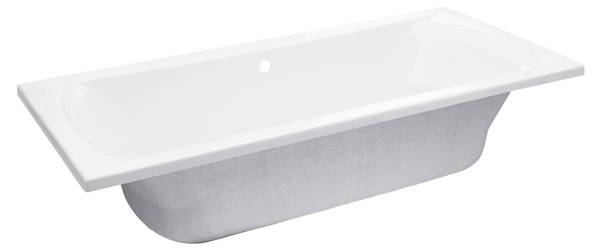 Badewanne Modern Curved 3-teilig Fuß Weiß - Kunststoff - 80 x 43 x 180 cm