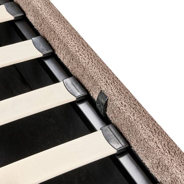 Lit double BOUSSE Beige - Gris - Fibres naturelles - 151 x 79 x 219 cm