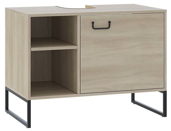 Waschbeckenunterschrank Vionna 55333 Schwarz - Braun - Holzwerkstoff - 80 x 60 x 46 cm