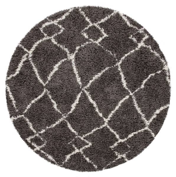 Hochflor-Teppich Orebro 170 Grau - Textil - 120 x 120 cm