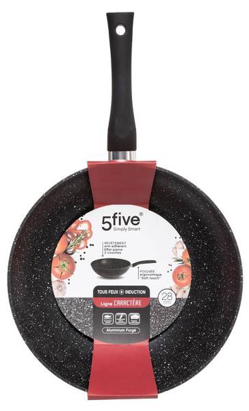 Wok CARACTÈRE Schwarz - Aluminium - 28 x 11 x 46 cm