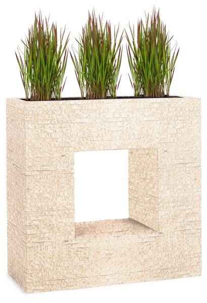 Pflanzkübel VISTA Hochbeet Weiß - Fiberglas - 66 x 66 x 28 cm