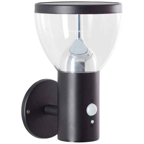 LED Außen Wandlampe, Solar, Schwarz - Metall - 16 x 25 x 18 cm