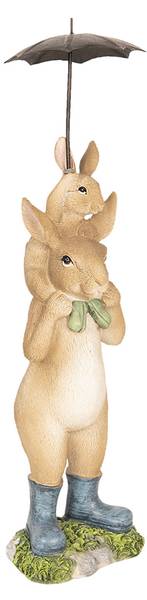 Figur Kaninchen DekoEaster-Jayden Braun - Kunststoff - 7 x 25 x 8 cm
