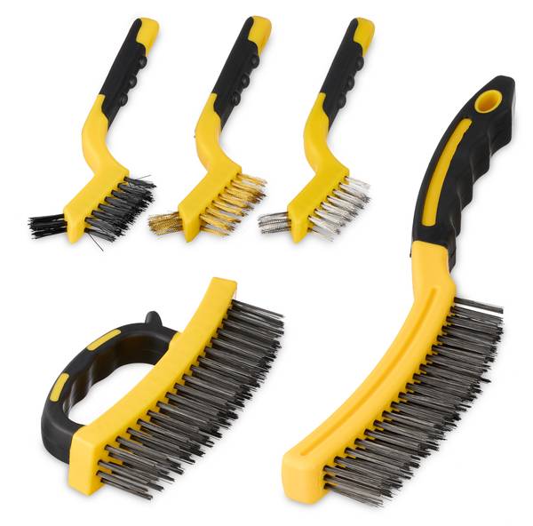 Drahtbüste 5-teiliges Set Schwarz - Gelb - Stahl - 3 x 34 x 11 cm