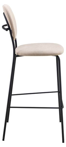 Barhocker 2er-Set Lya Beige - Strukturstoff - Frottee - Stahl - 46 x 108 x 53 cm