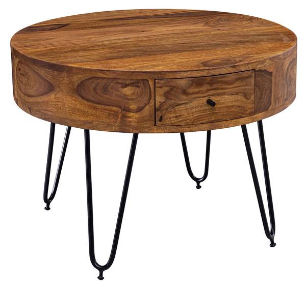 Couchtisch ARACENA mit Schublade Braun - Sheesham - 60 x 44 x 60 cm