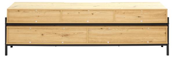 TV-Element JASMINA Schwarz - Braun - Metall - Holz teilmassiv - 175 x 54 x 42 cm