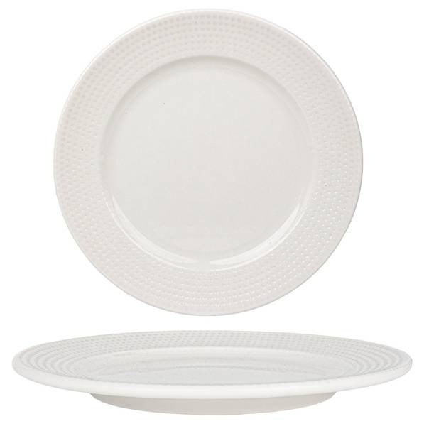 Assiette à dîner Pure Dot 2 él. Blanc - Porcelaine - 27 x 2 x 27 cm