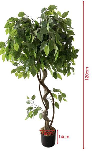 Kunstpflanze Ficus RE7036 Grün - Kunststoff - 40 x 120 x 40 cm