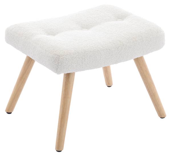 Fauteuil Bascule  Mercury Ⅱ（2-él. ） Marron - Blanc - Flanelle - Polyester - Peluche - Chêne - 73 x 102 x 92 cm