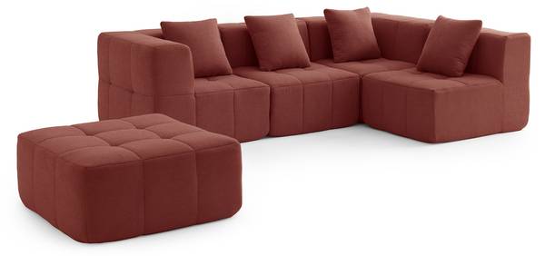 Ecksofa sofaBULOUS mit Ottomane Rot