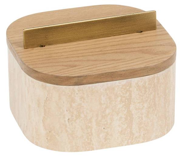 Dekobox ANAYA Beige - Holzwerkstoff - 18 x 13 x 18 cm