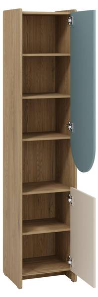 Regal Lexi 4P Beige - Blau - Eiche