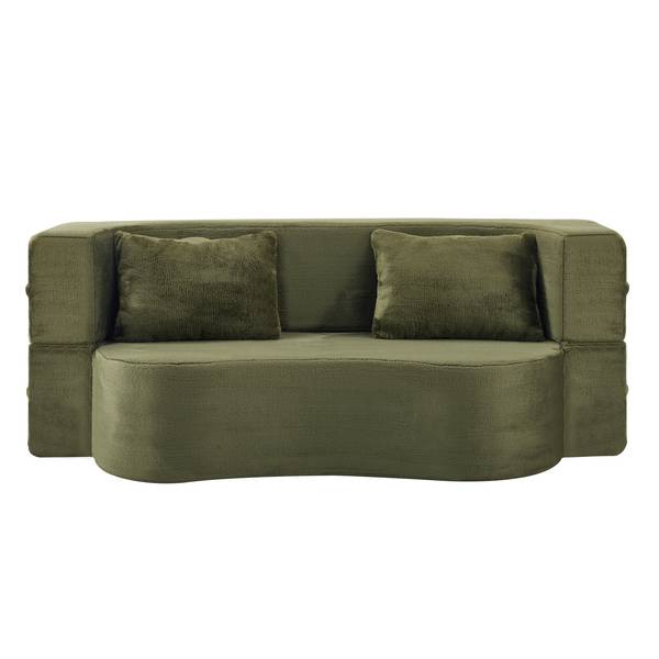 Schlafsofa NEXUSQUASI Grün - Chenille - Polyester - 180 x 70 x 55 cm