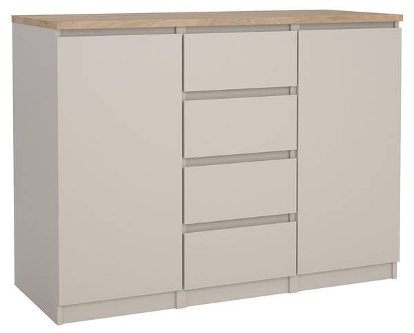 Sideboard Naia Braun - Holz teilmassiv - 121 x 91 x 50 cm