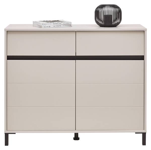 Kommode ARRAN Beige - Schwarz - Holzwerkstoff - 106 x 90 x 40 cm