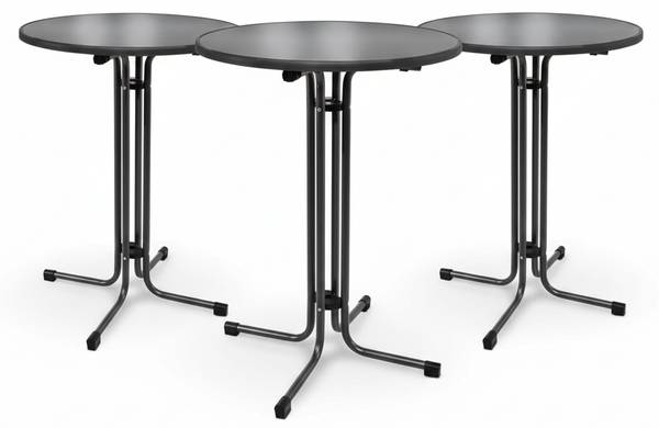 Stehtisch Bellini (3tlg) Schwarz - Breite: 80 cm - Anzahl Teile im Set: 3