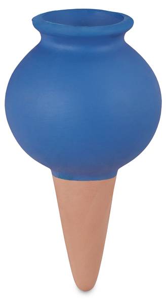 Waterdruppelaar planten set van 4 blauw - bruin - keramiek - 6 x 12 x 6 cm