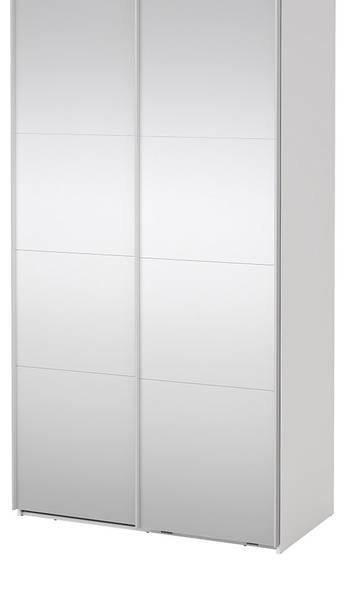 Schiebetürenschrank Catania (2-türig) Weiß - Holzwerkstoff - Textil - 119 x 221 x 67 cm