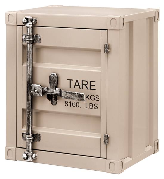 Nachttisch GLOBETROTTER mit Stauraum Beige - Grau