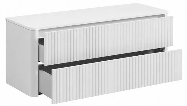 Meuble vasque Rhein Noir - Blanc - Largeur : 121 cm